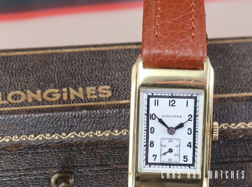 Longines Tank watch with rare enamel dial