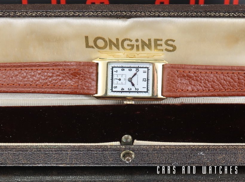 Longines Tank watch with rare enamel dial