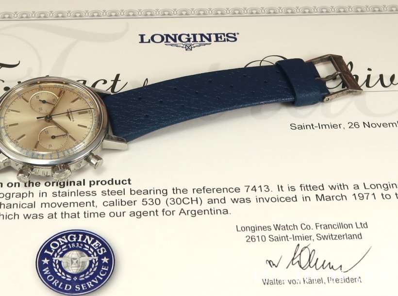 Longines 30CH Pulsations Dial waterproof 7413