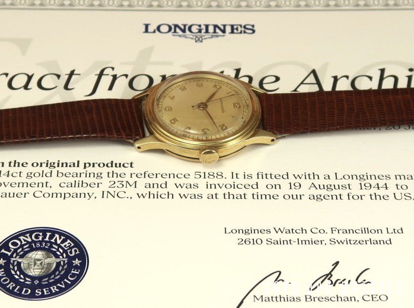 Longines 14K 6-Tacche Waterproof Radial Dial