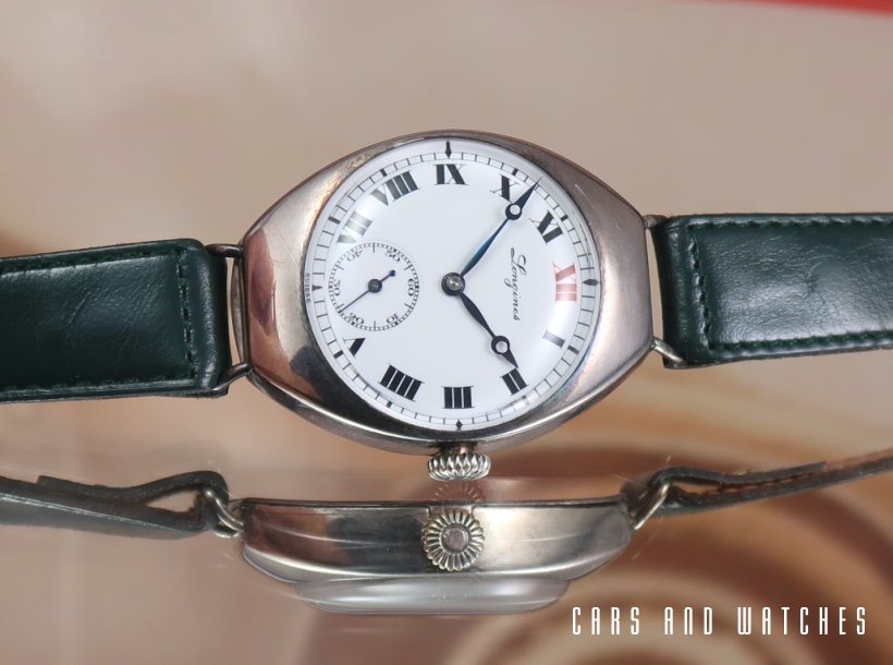 Rare early silver Longines form watch in top condition