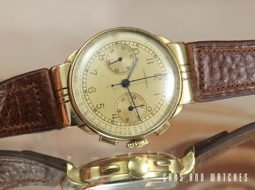 Longines 13ZN with rare hooded lug case in 18K