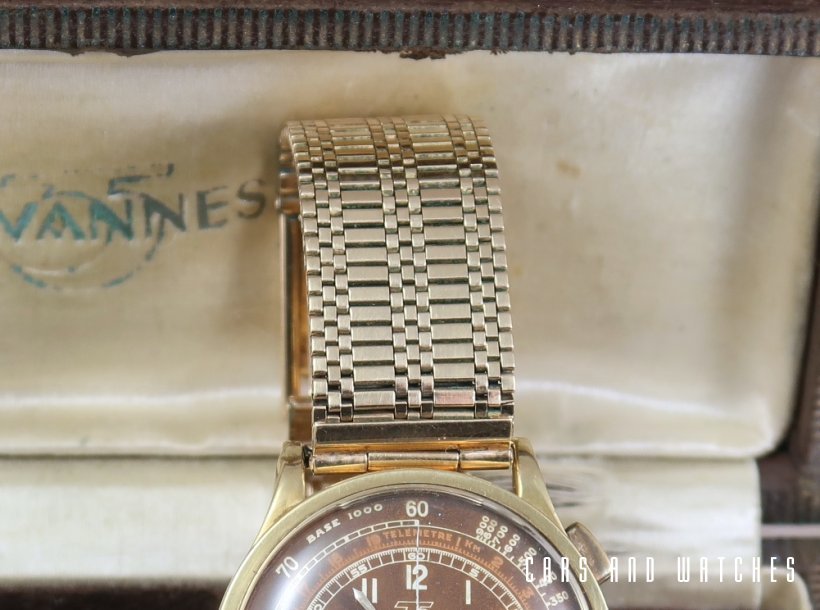Amazing Tropic Tavannes Chronograph with 18K gold case