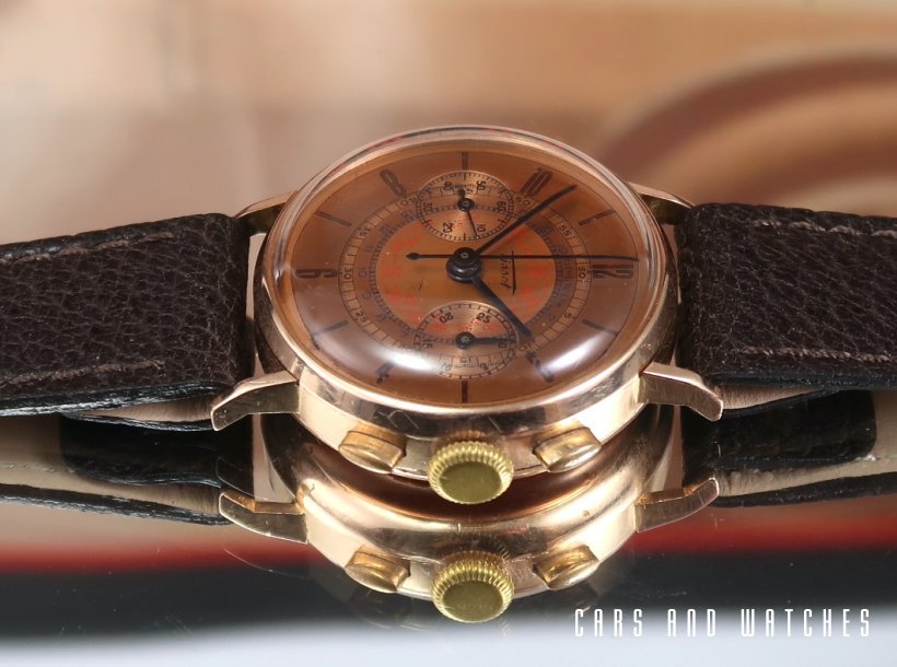 Tissot 28,9 Chrono in pink gold with rare salmon dial