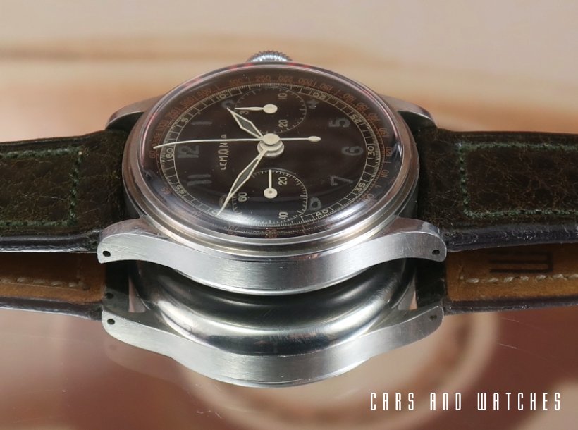 Lemania 28,9 black dial Chronograph from the 40's